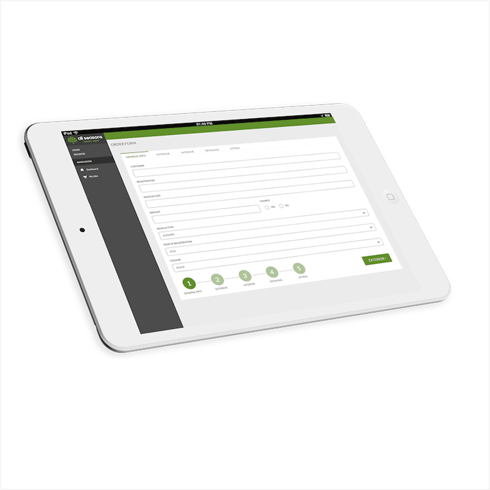 All Seasons Stock Management System on iPad