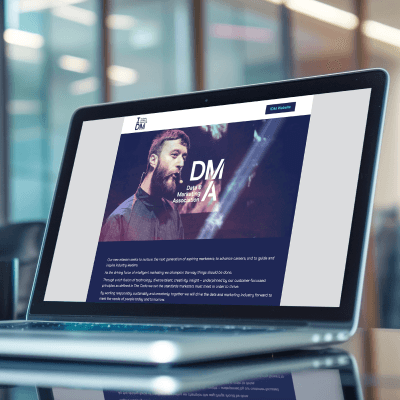 DMA website on a macbook