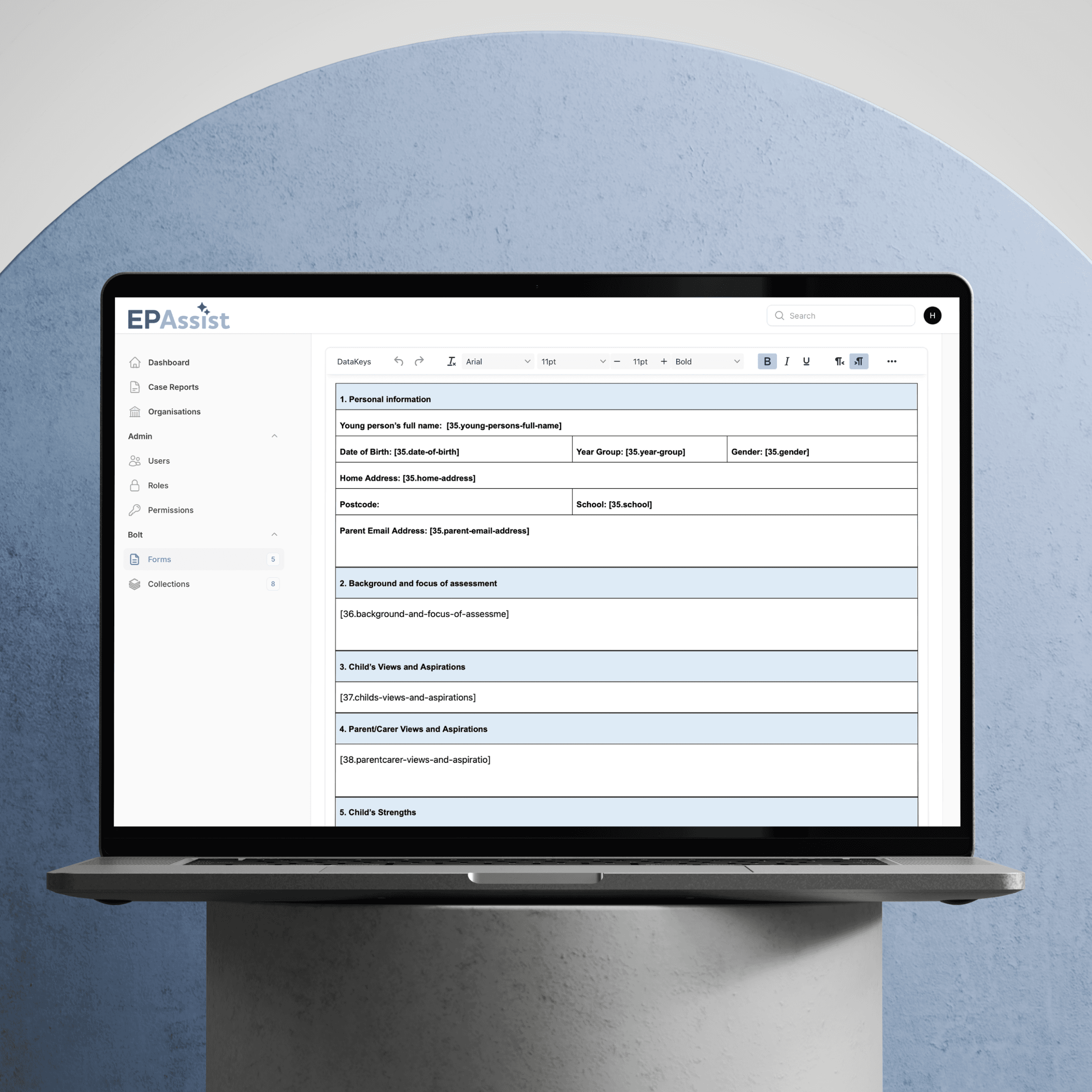 EP Assist Platform on Laptop