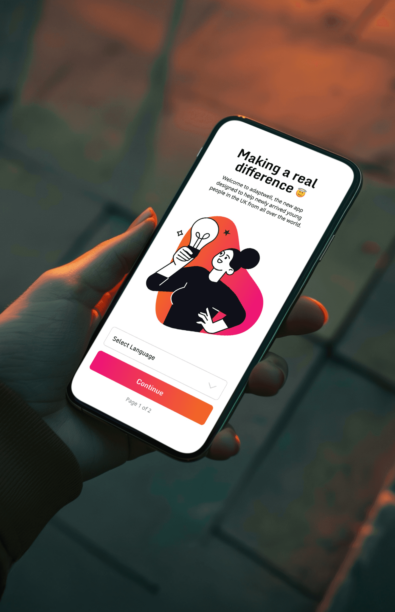 Adaptwell being used on an iPhone