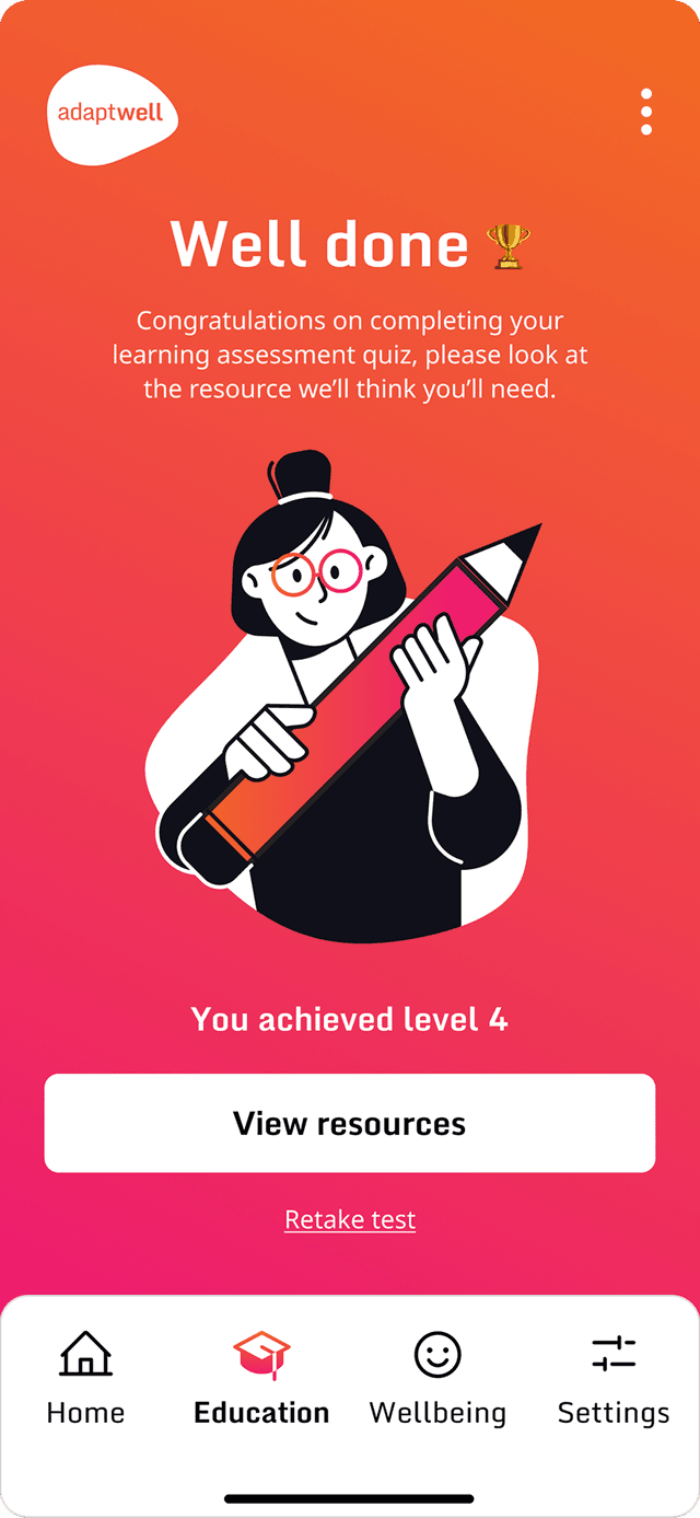 Adaptwell App Screen 3