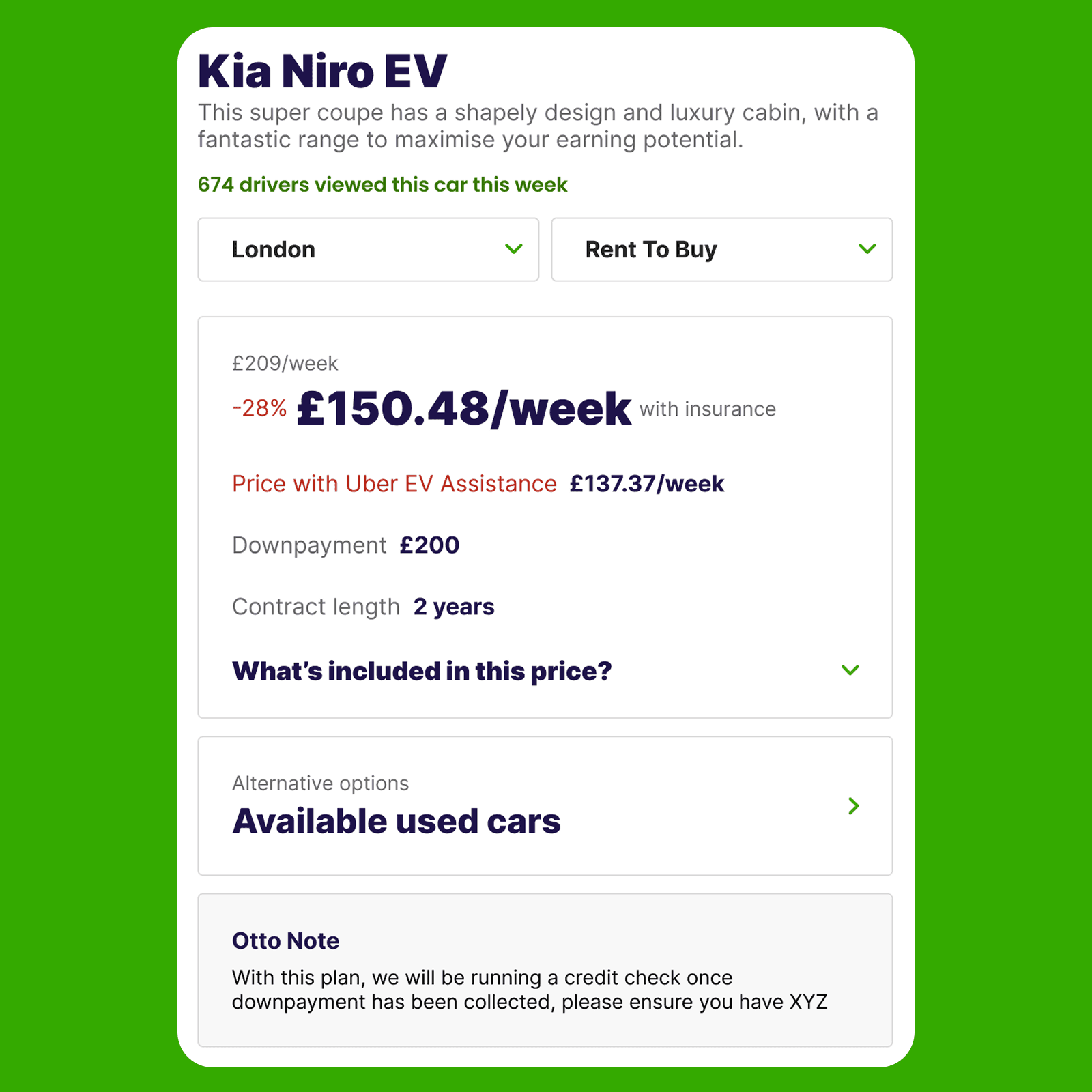 Element of Otto Car Website