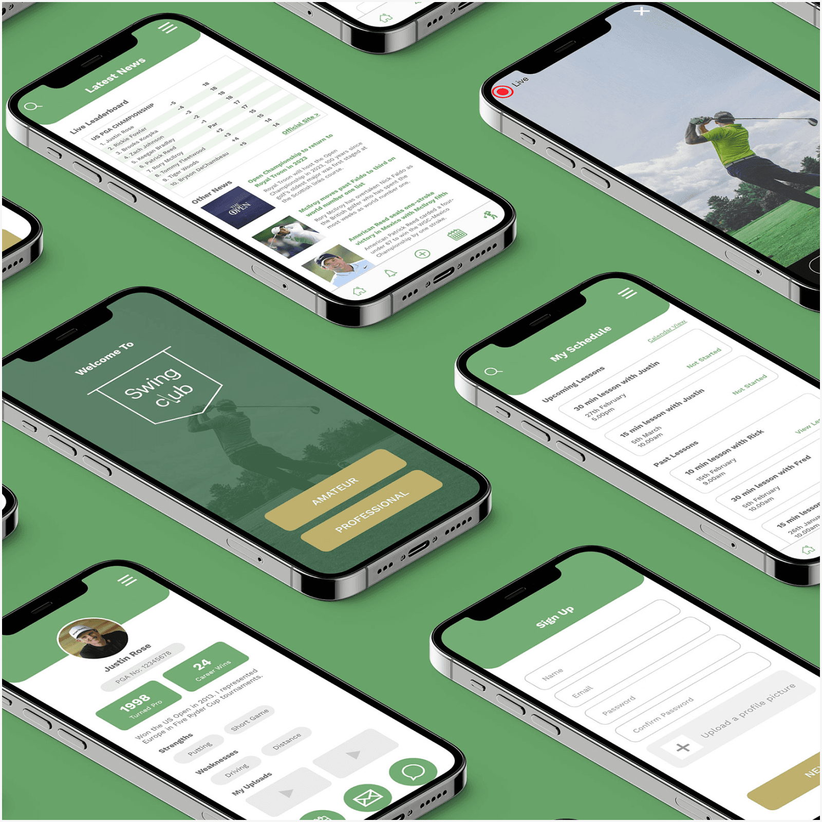 Swing Club App on mobile