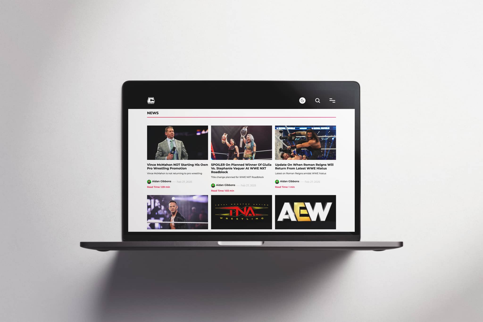 Cultaholic website on macbook