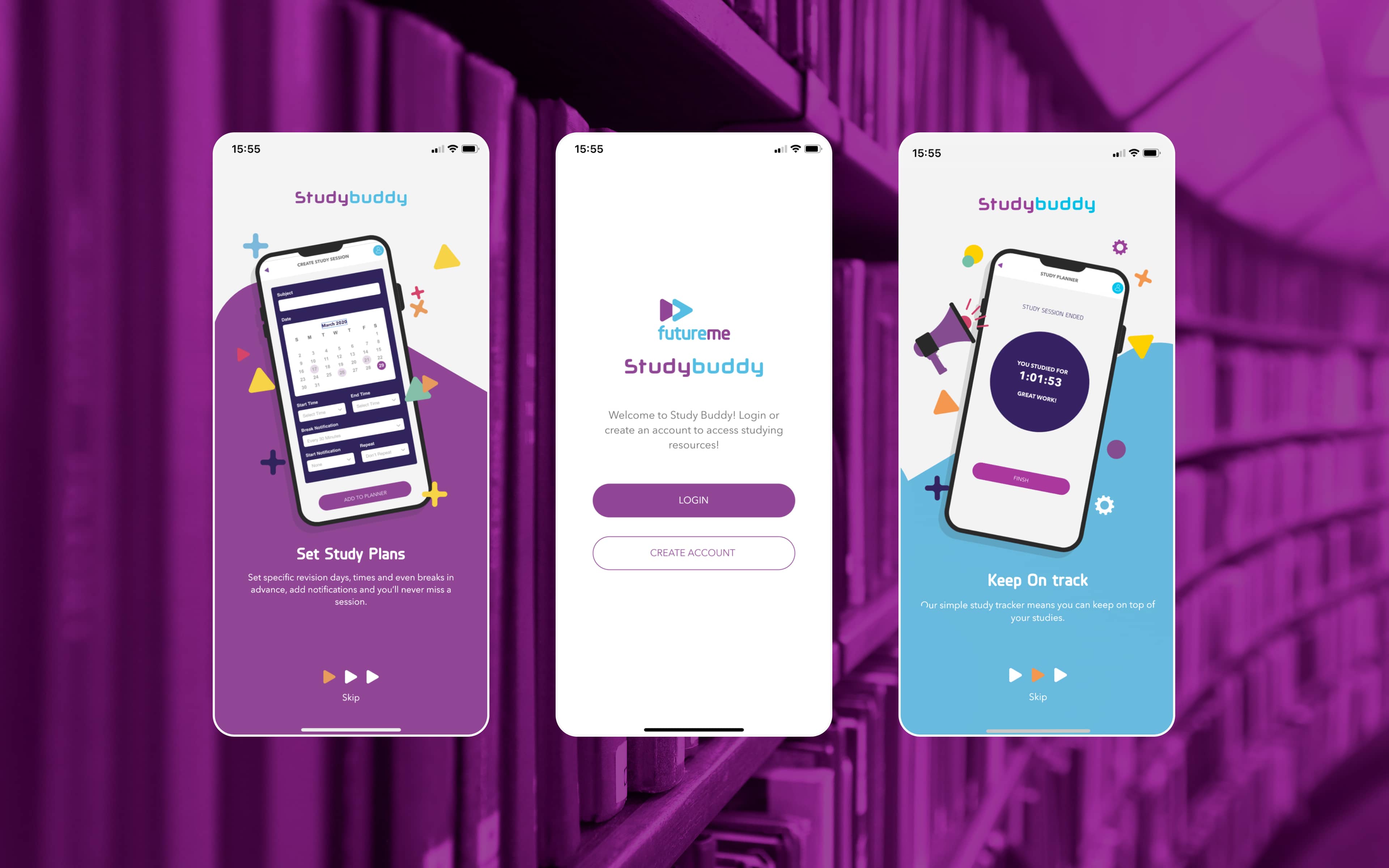 Study Buddy app screens 