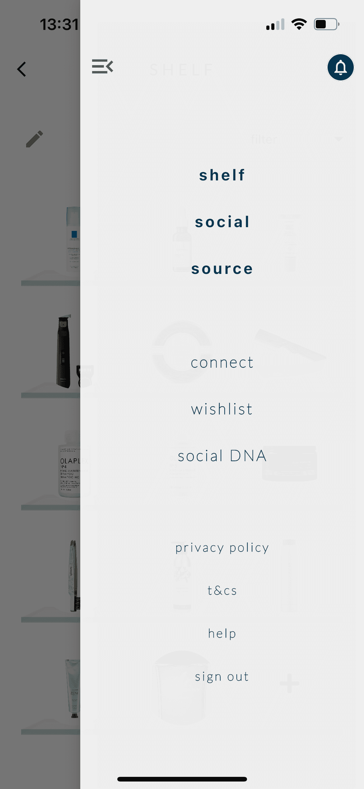 Skin app menu