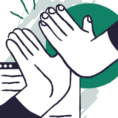 Cartoon hands giving a high five