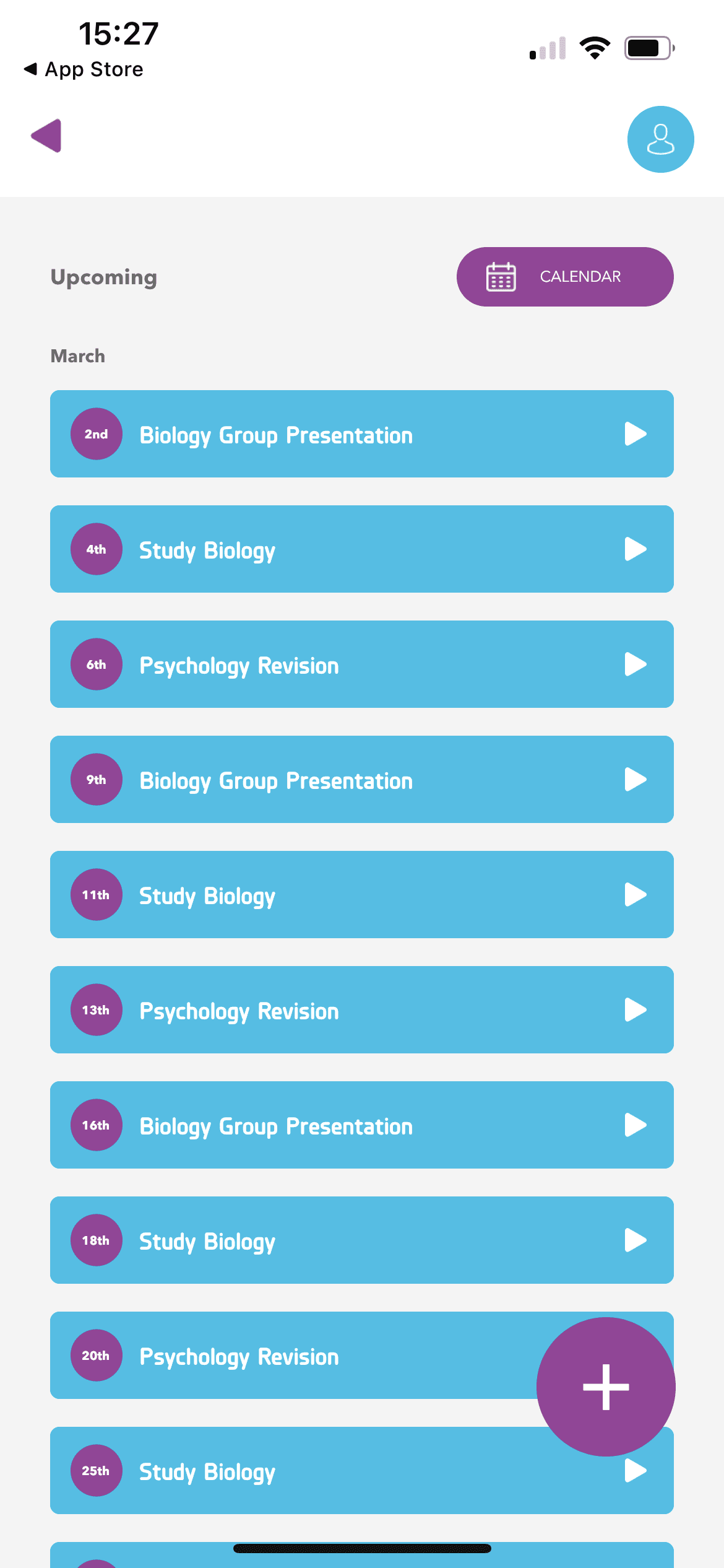 Study buddy schedule