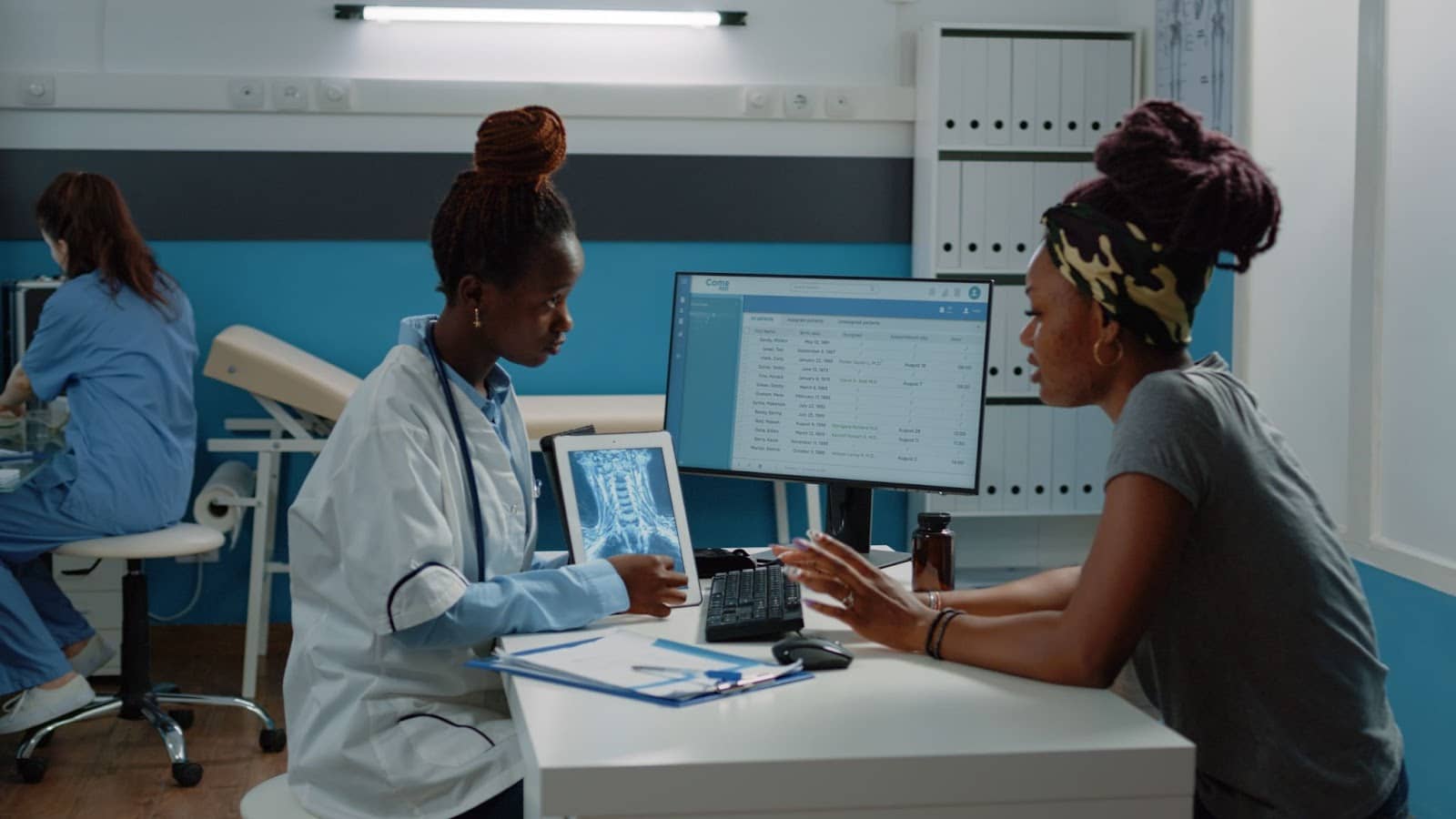 Patient with doctor