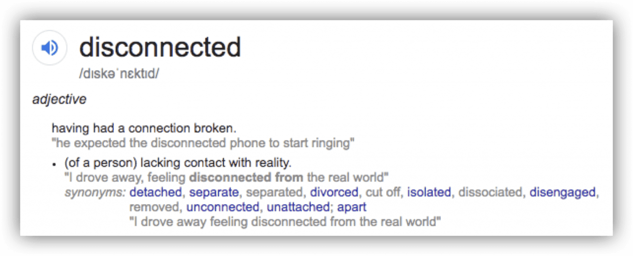 disconnected dictionary lookup