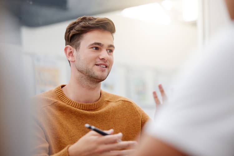 A person giving a talk