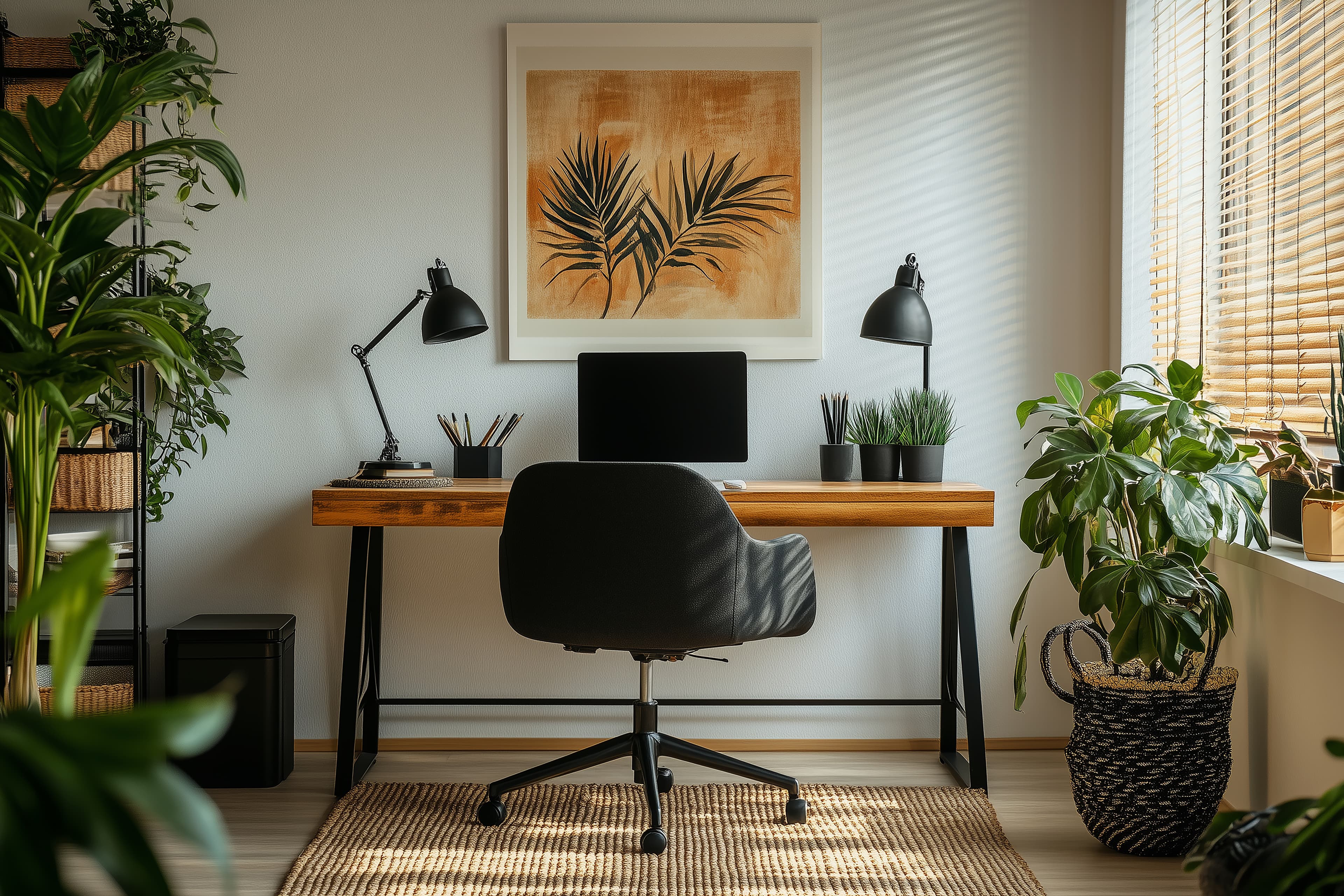 A Desk in a well appointed home office