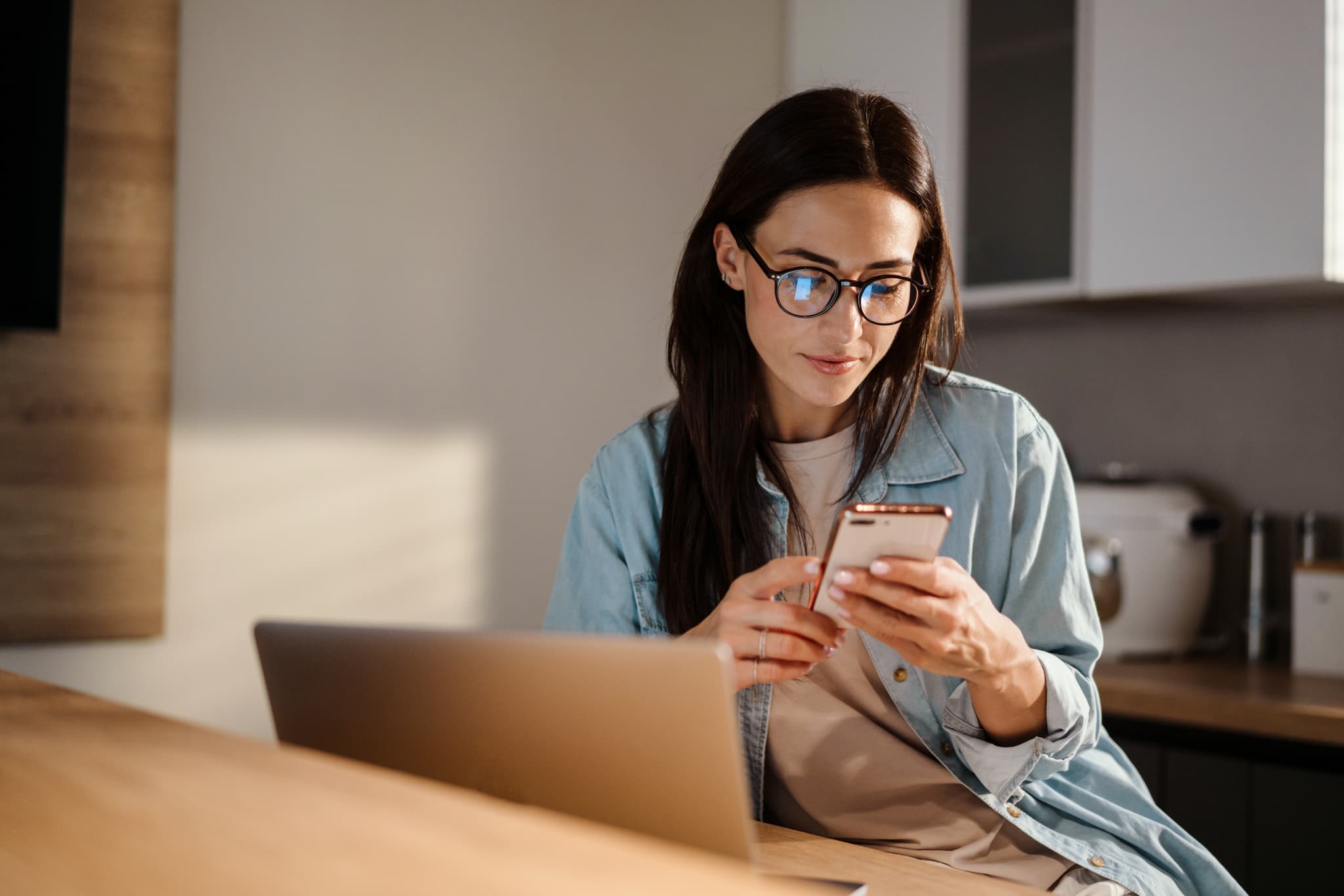 woman using a smartphone