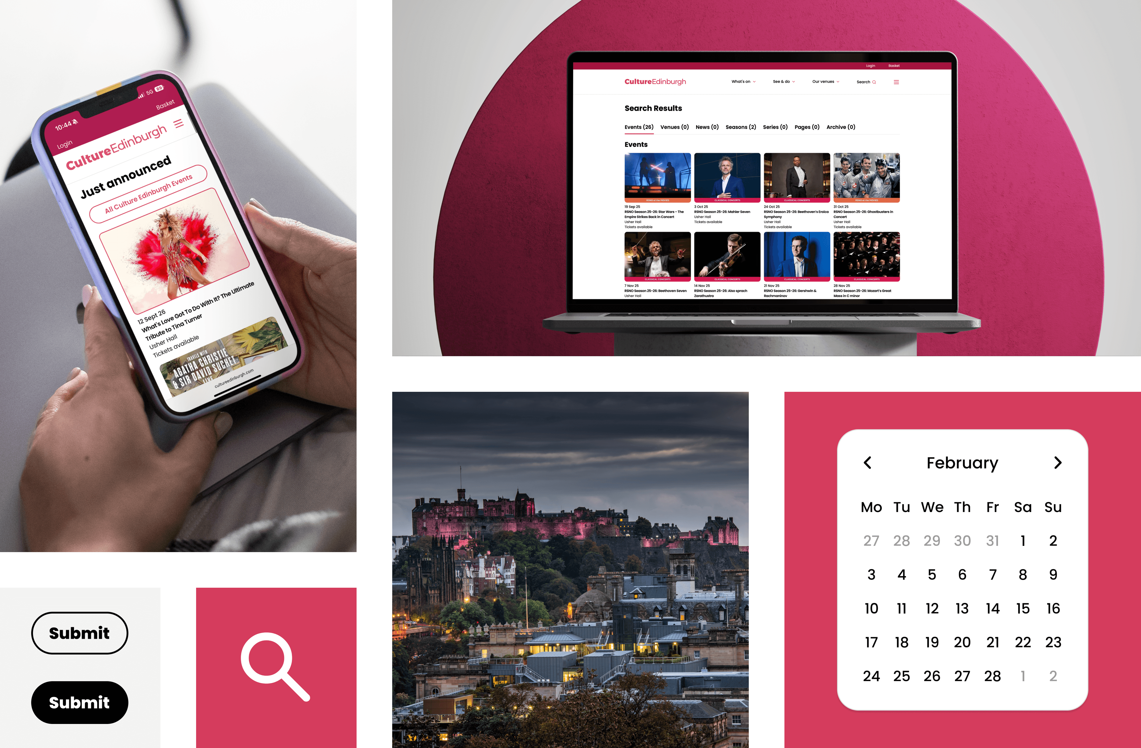 Culture Edinburgh website elements
