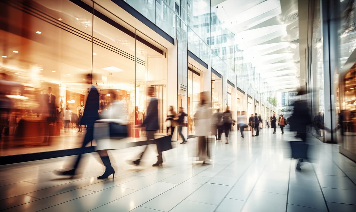 People walking in a retail outlet