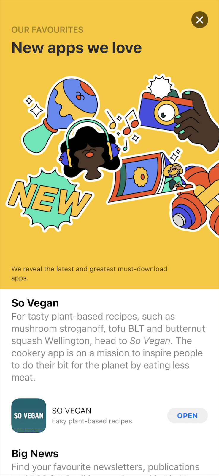 So Vegan App on New Apps We Love category on the Apple App Store