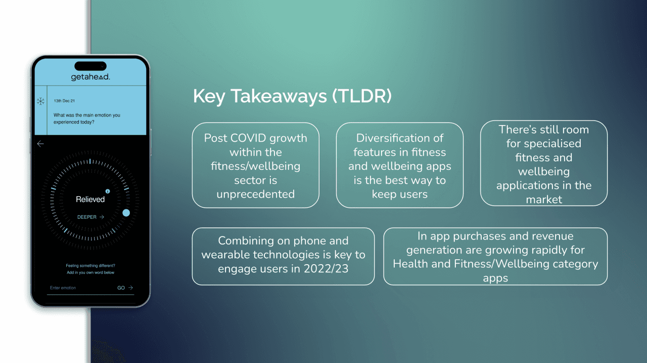 Key takeaway on health and fitness apps