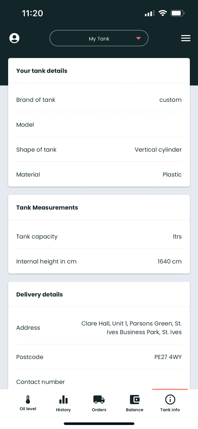 Boiler Juice Ordering page