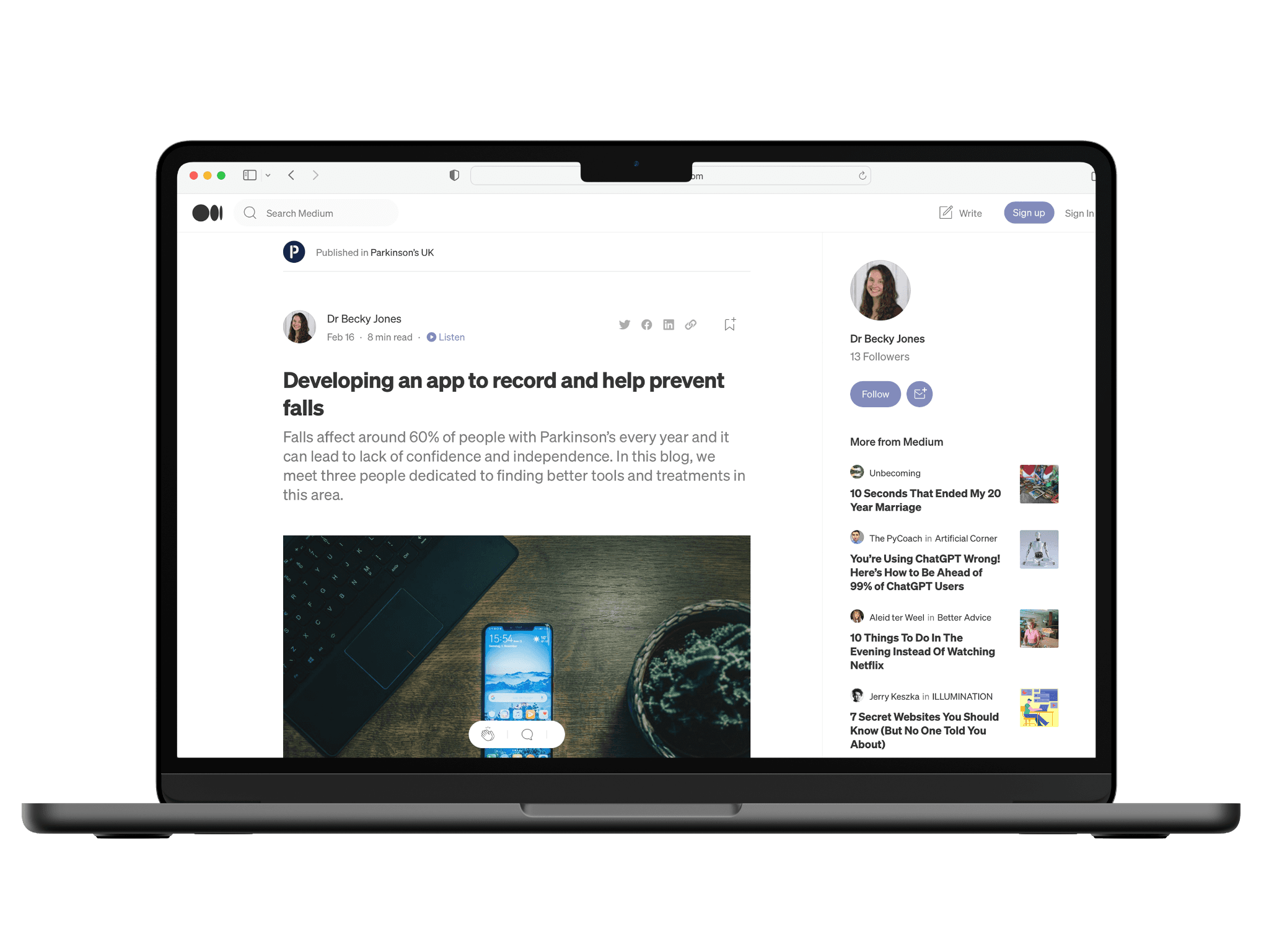 Macbook showing twitter account