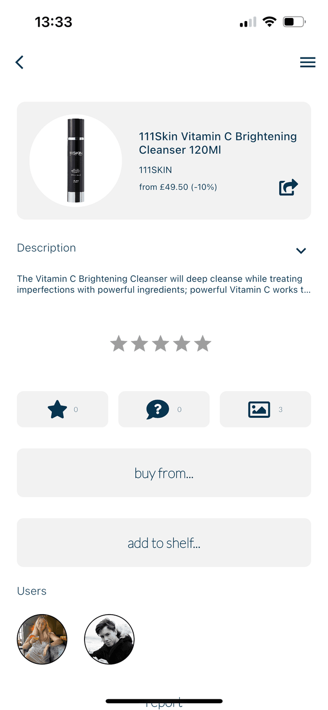 SKIN App product page