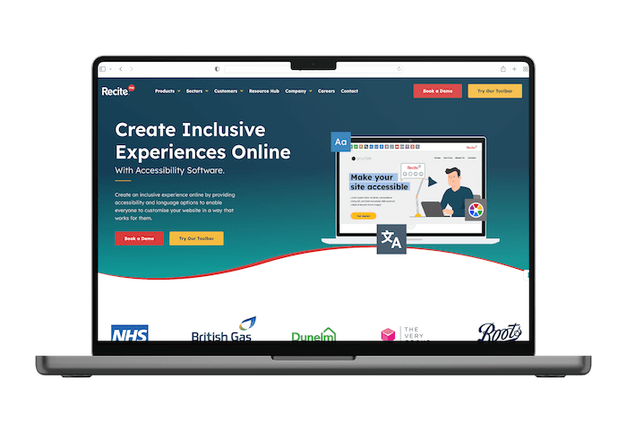 Recite Me Website Homepage