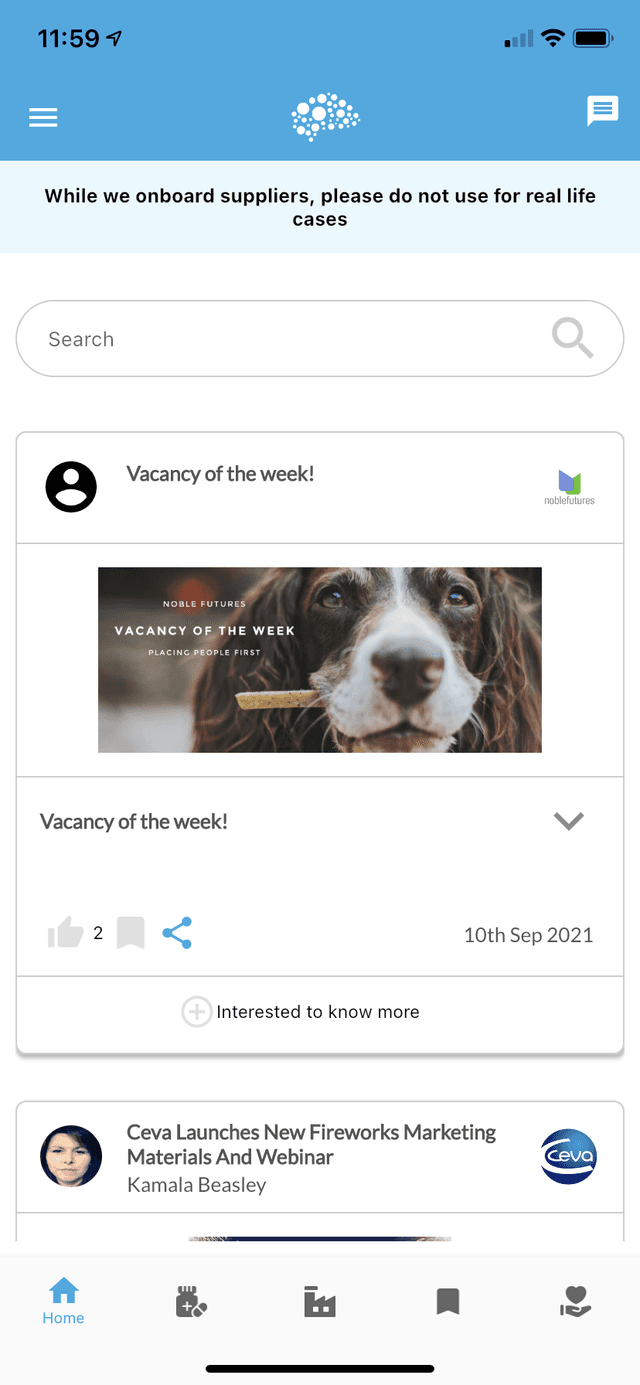 Vet Nexa app page