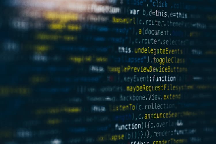 Code on a screen